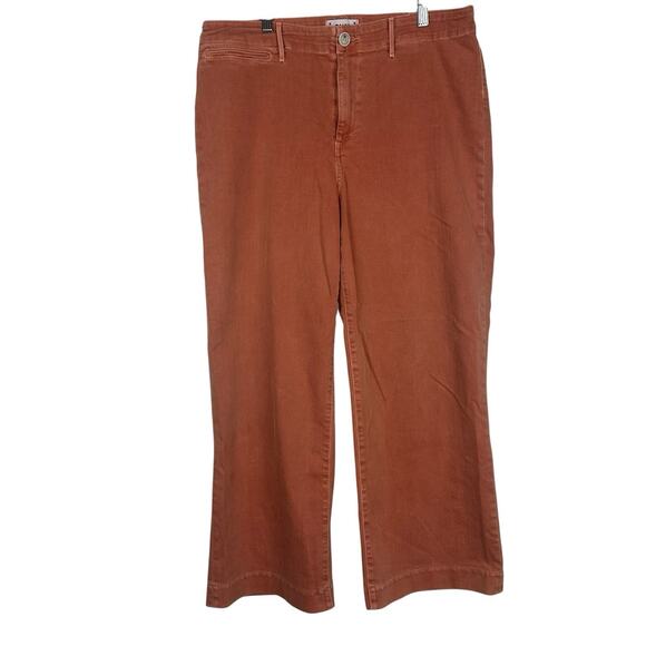Paige Nellie Pants Women Size 32 Wide Leg High Rise Vintage Orange Poppy Soft - Picture 1 of 11